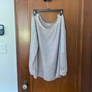 LOFT large floral print long sleeve blouse